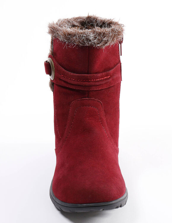 Gevoerde bottines met suedine-effect (bordeaux) Gevoerde bottines met suedine-effect (bordeaux)